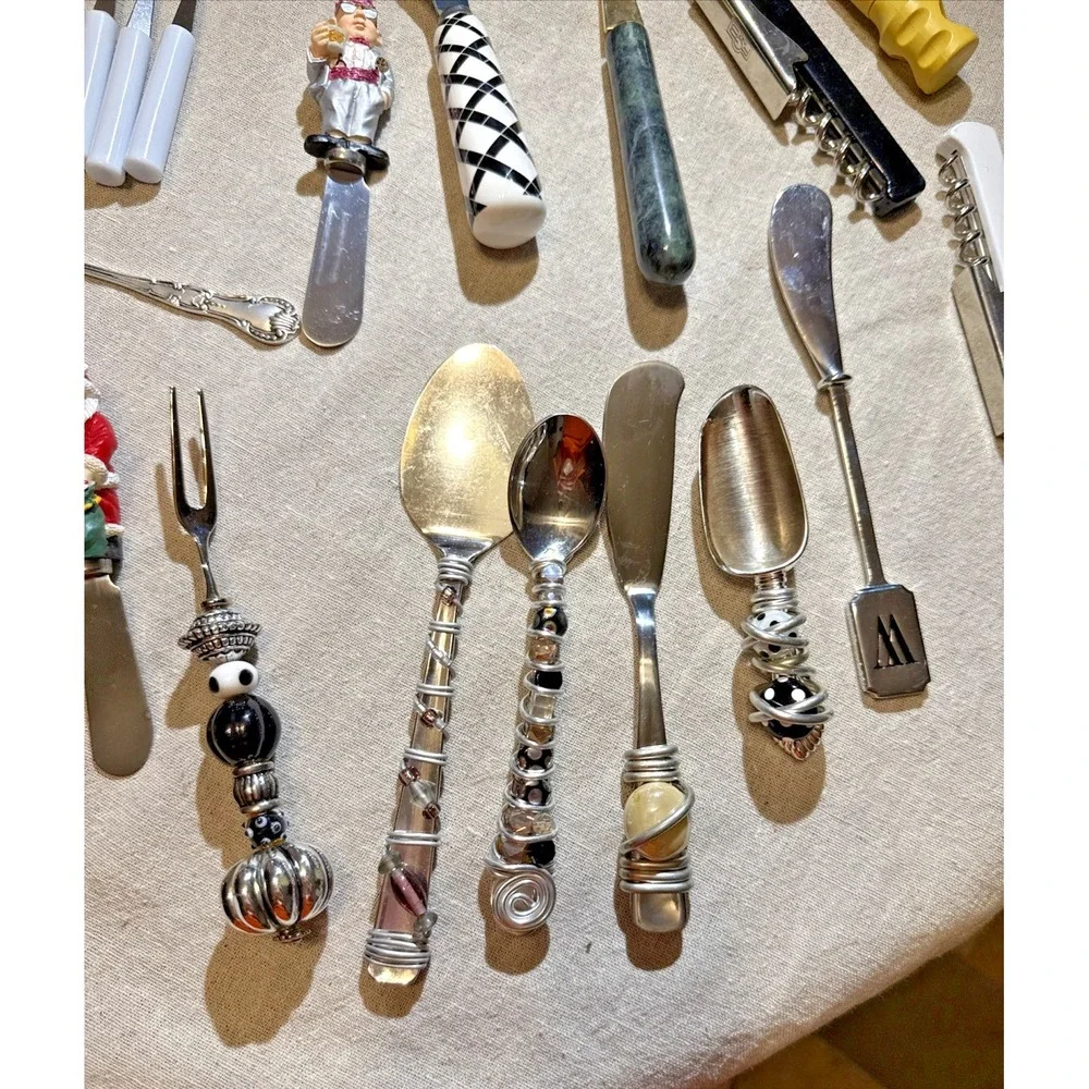 42‎ pcs-Charcuterie Cheese Knives Spreaders-variety styles w/ wine top & openers